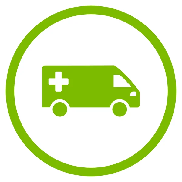 Ambulance Van Circled Icon — Stock Vector