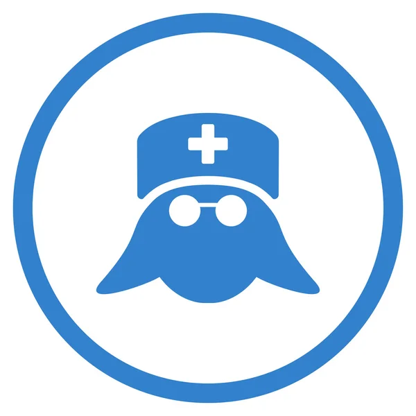 Zdravotní sestra hlavy zaoblené ikona — Stockový vektor