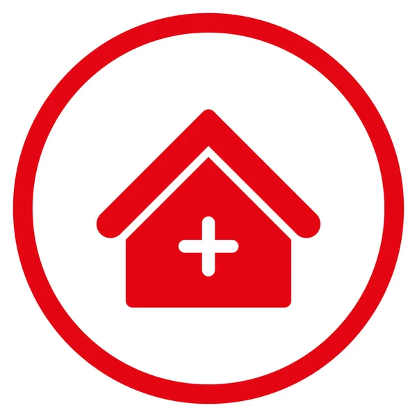 Icono circular del hospital — Vector de stock