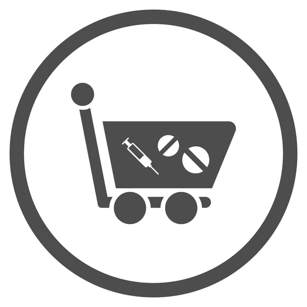 Léky, nákupní košík zaoblené ikona — Stockový vektor