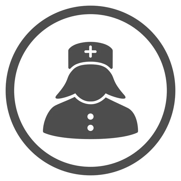 Krankenschwester rundete Symbol ab — Stockvektor