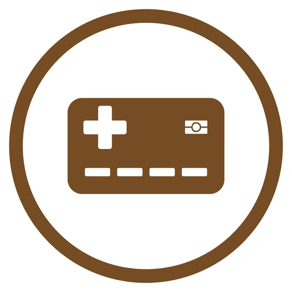 Zdravotní pojištění karty v kroužku ikona — Stockový vektor