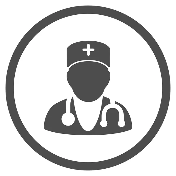Lékař v kroužku ikona — Stockový vektor