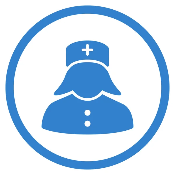 Zdravotní sestra v kroužku ikona — Stockový vektor