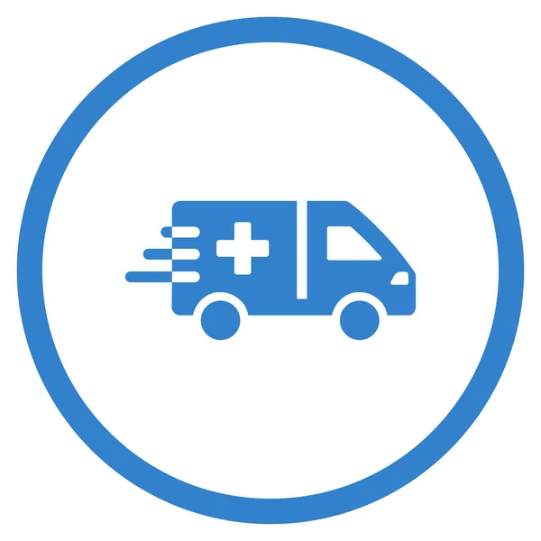 Icono circular de coche de ambulancia — Archivo Imágenes Vectoriales