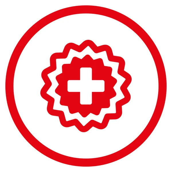 Sello de cruz médica Icono circular — Vector de stock