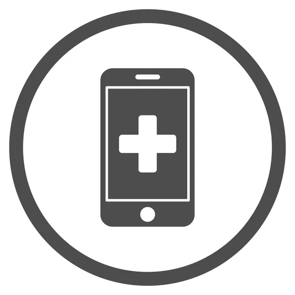 Mobil Medicine bekarikázott ikon — Stock Vector