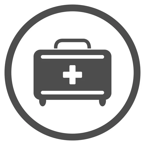 Kit de herramientas de primeros auxilios Icono redondeado — Vector de stock