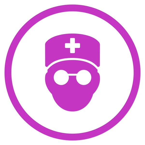Medic hoofd omcirkelde pictogram — Stockvector