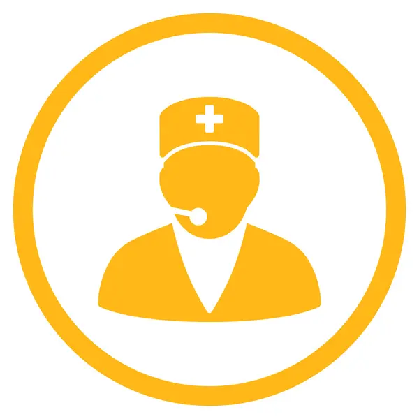 Medische Manager afgerond pictogram — Stockvector