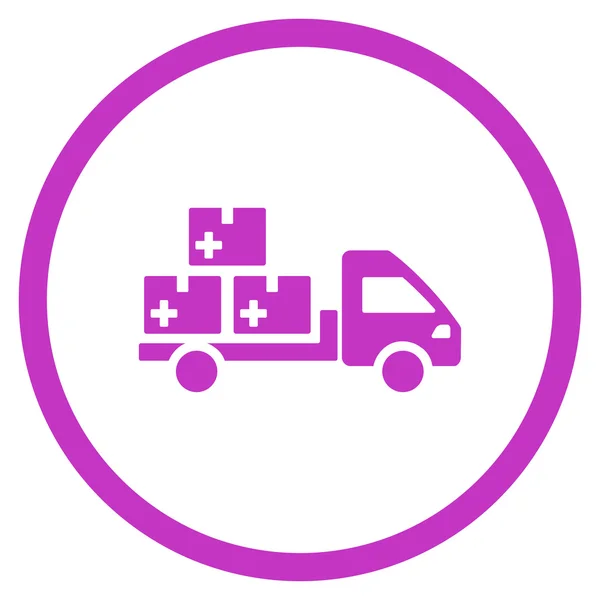 Medication Shipment Circled Icon — Stock Vector