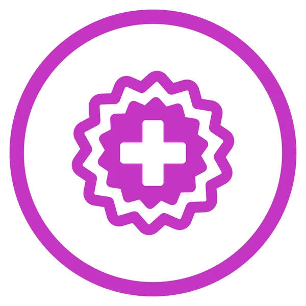 Medical Cross Stamp Rounded Icon — Stock Vector