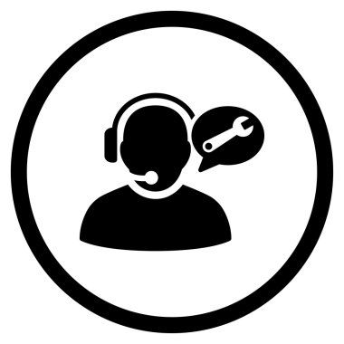 Operatör hizmeti ileti yuvarlak simgesi