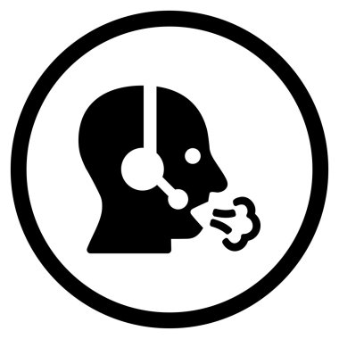 Operatör konuşma yuvarlak simge