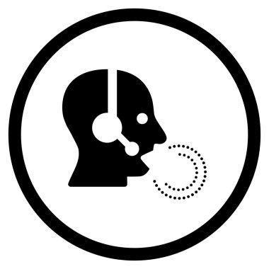 Operatör konuşma yuvarlak simge