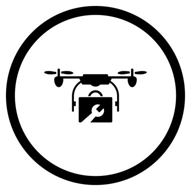 Hizmet dron yuvarlak simge