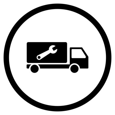 Hizmet araba yuvarlak simge