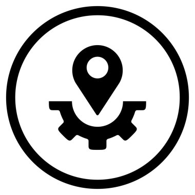 Hizmet harita işaretleyici yuvarlak simge