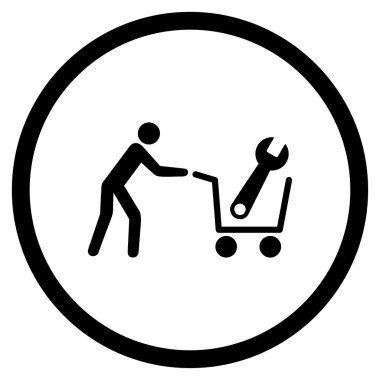 Alışveriş araçlar simgesi yuvarlak