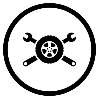 Lastik Servisi yuvarlak simgesini