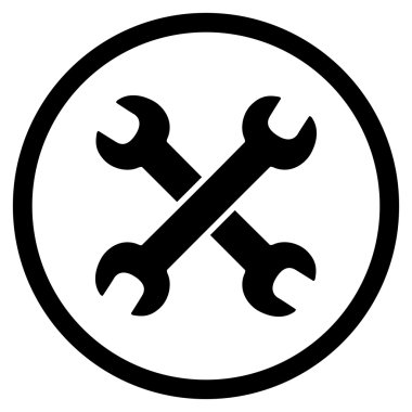 İngiliz anahtarları yuvarlak simge