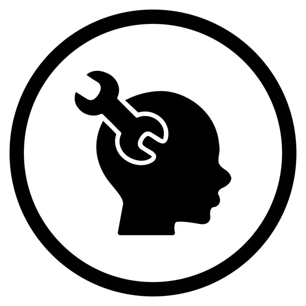 Brain Service rundete Symbol ab — Stockfoto