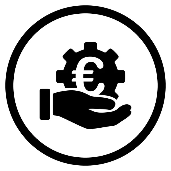 De dienst van de ontwikkeling van de euro afgerond pictogram — Stockfoto