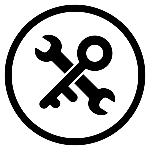 Schlüsselwerkzeuge rundes Symbol ab — Stockfoto