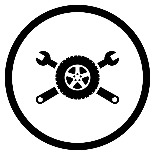 轮胎服务圆形的图标 — 图库照片
