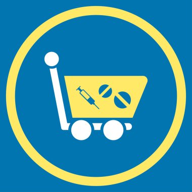 İlaç alışveriş sepeti simgesini daire