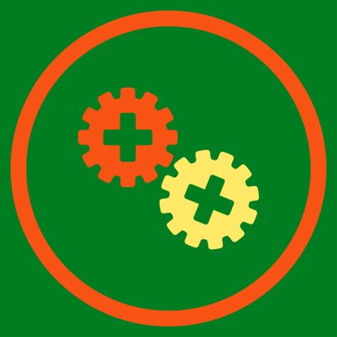 Tıbbi gereçler yuvarlak simge