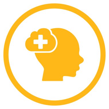 Tıbbi düşünme yuvarlak simge