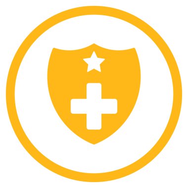 Tıbbi Sigorta kalkan yuvarlak simgesi