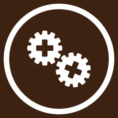 Tıbbi gereçler yuvarlak simge