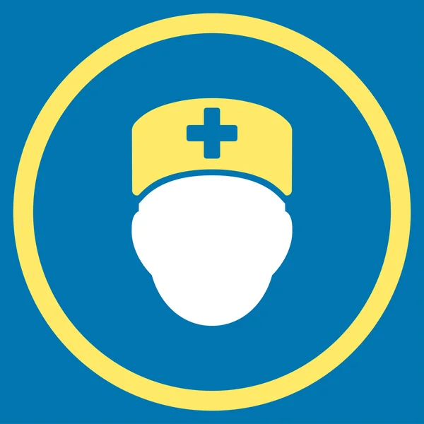 Doctor Head Circled Icon — Stock Photo, Image