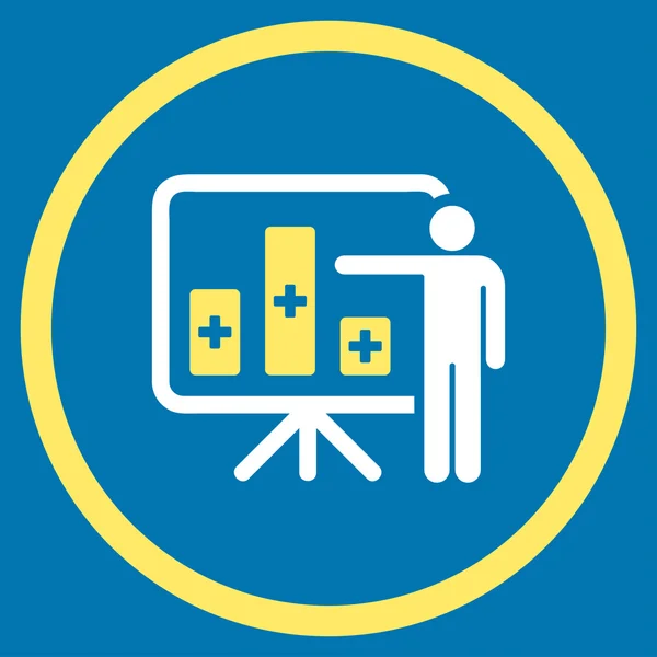 Medical Bar Chart Presentation Circled Icon — Stock Photo, Image