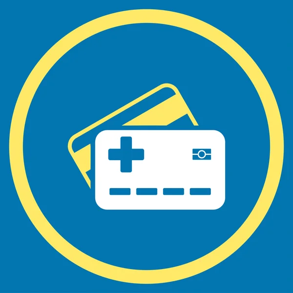 Zdravotní pojištění karty v kroužku ikona — Stock fotografie