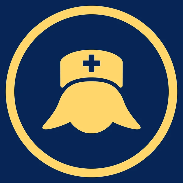 Hospital Nurse Head Circled Icon — Stock Photo, Image