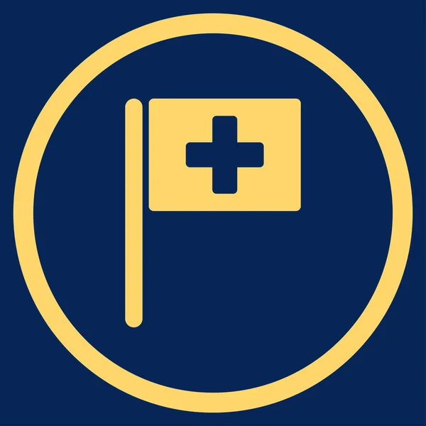 Hospital Flag Rounded Icon — Stock Photo, Image