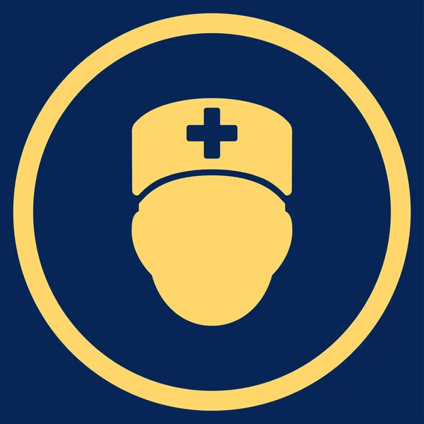 Doutor cabeça círculo ícone — Fotografia de Stock