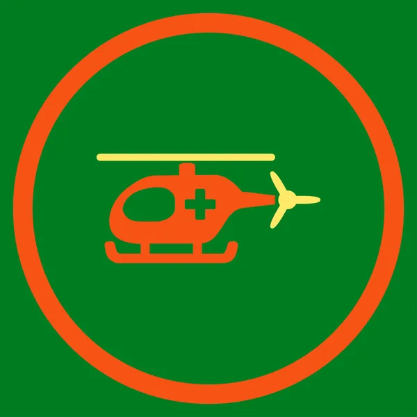 Ícone circulado do helicóptero da ambulância — Fotografia de Stock