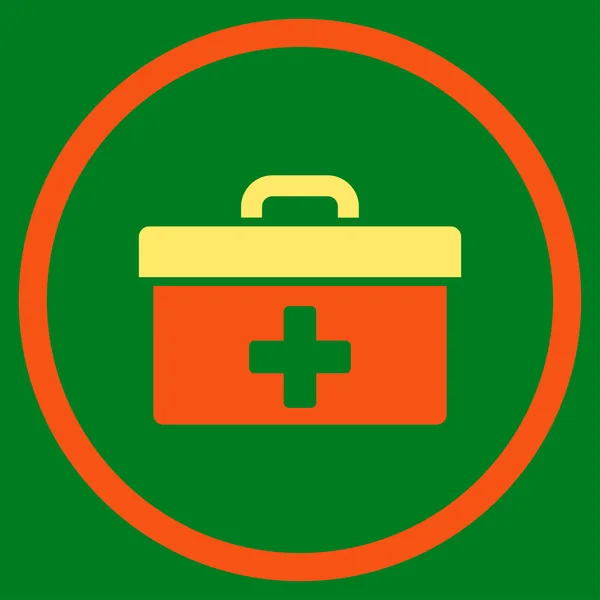 First Aid Toolbox Rounded Icon — Stock Photo, Image