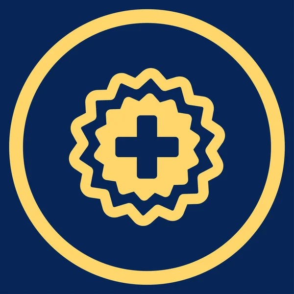 Medyczne krzyż pieczęć zaokrąglone ikona — Zdjęcie stockowe