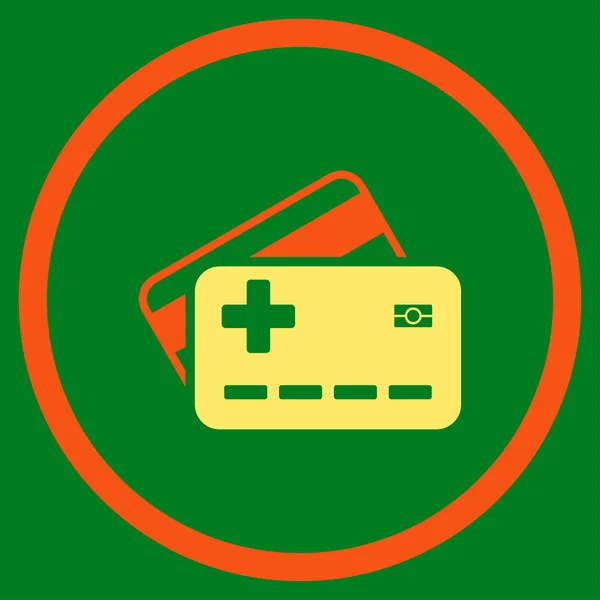 Медичних страхових карток круглий значок — стокове фото