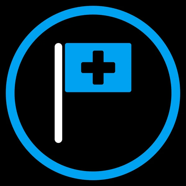 Nemocnice v kroužku ikona příznaku — Stock fotografie