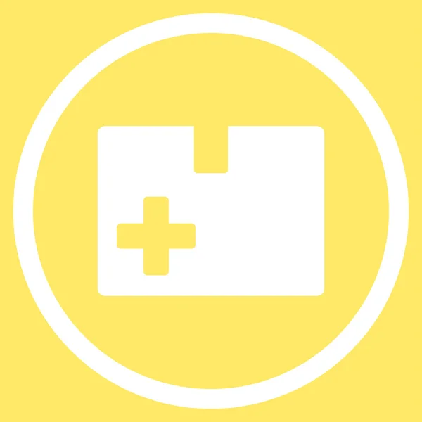 Medicinska Box rundade ikonen — Stockfoto