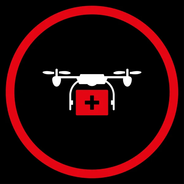 Icona circolare spedizione drone medico — Foto Stock