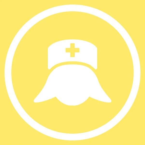 Krankenschwester Kopf umkreiste Ikone — Stockfoto