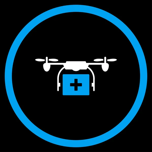 Icona arrotondata di consegna del nanocopter medico — Foto Stock