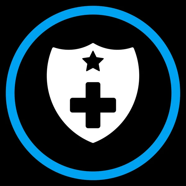 Escudo de Seguro Médico Ícone Circulado — Fotografia de Stock